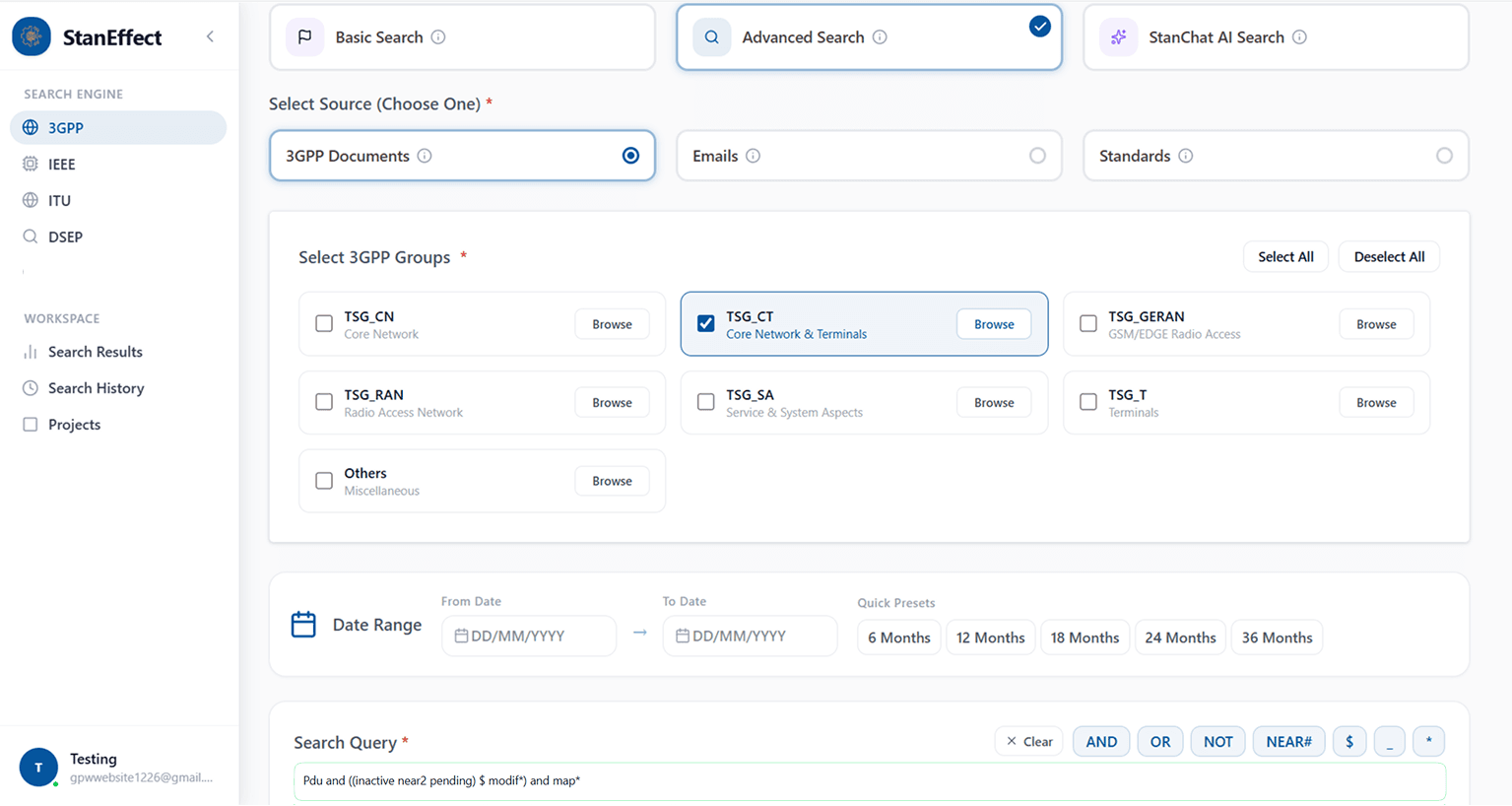 Unified standards search